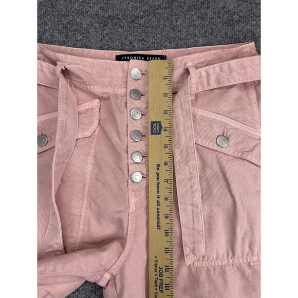 Veronica Beard Jeans Womens 29 Pink Rinley Cropped High Rise Button Fly Made USA - Picture 4 of 9